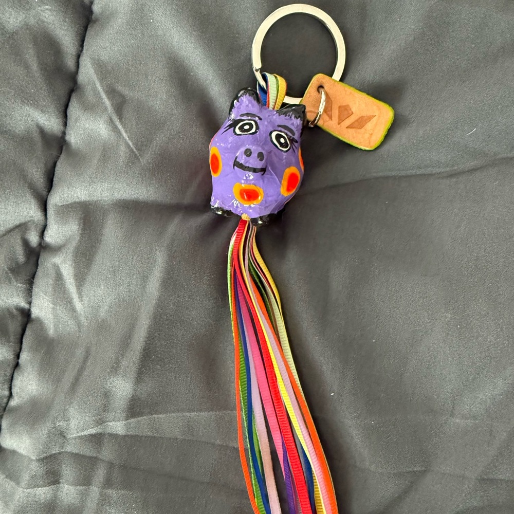 Consuela Purple Key Holder with Multicolor Tassels